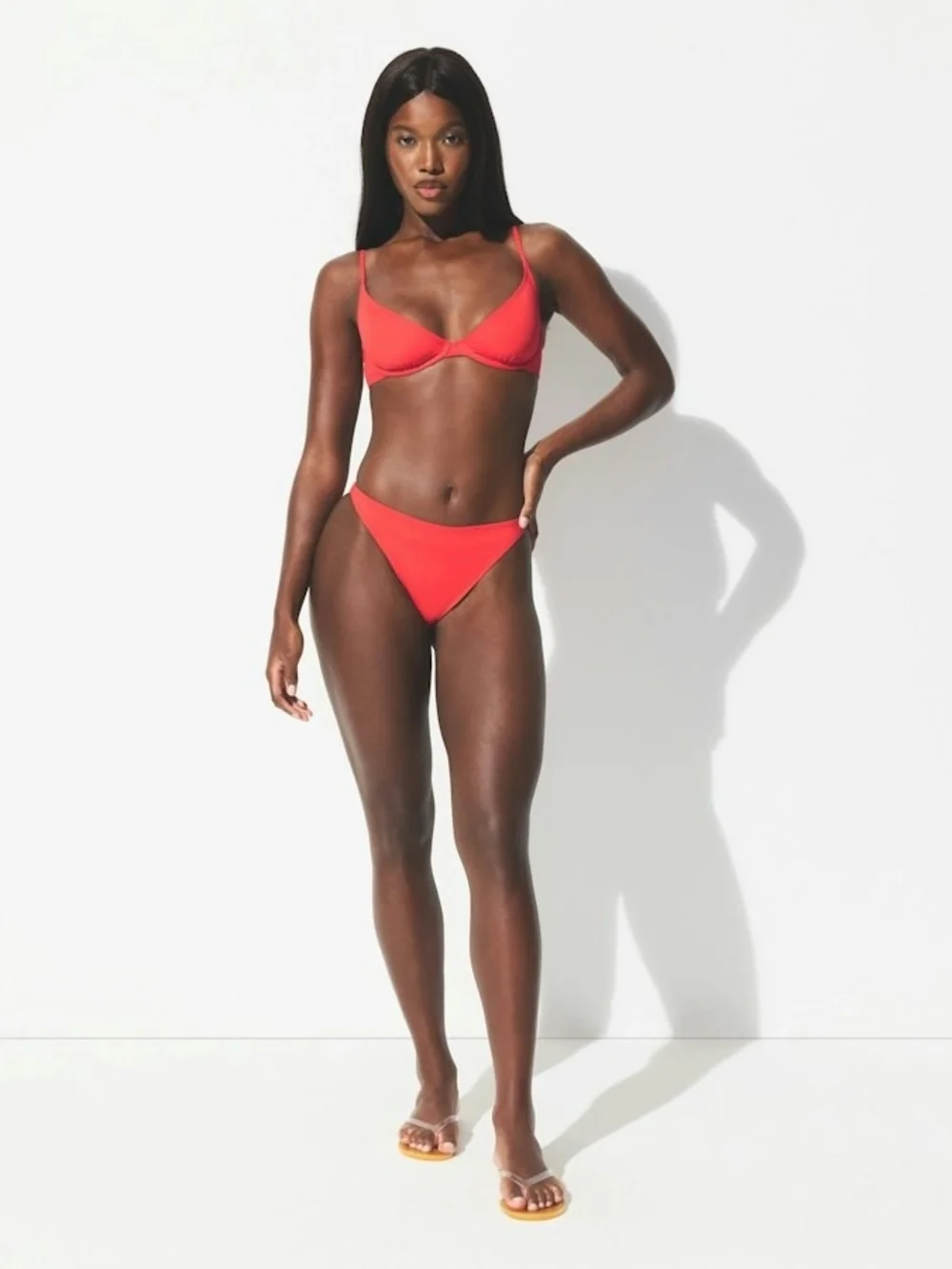 NWT SKIMS Iconic Swim Underwire Bikini Top Red Carmine Size 3 XS